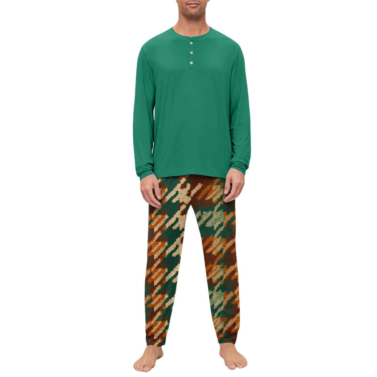 

Мужской пижамный комплект, с длинным рукавом и длинными брюками, двухпредметный комплект L