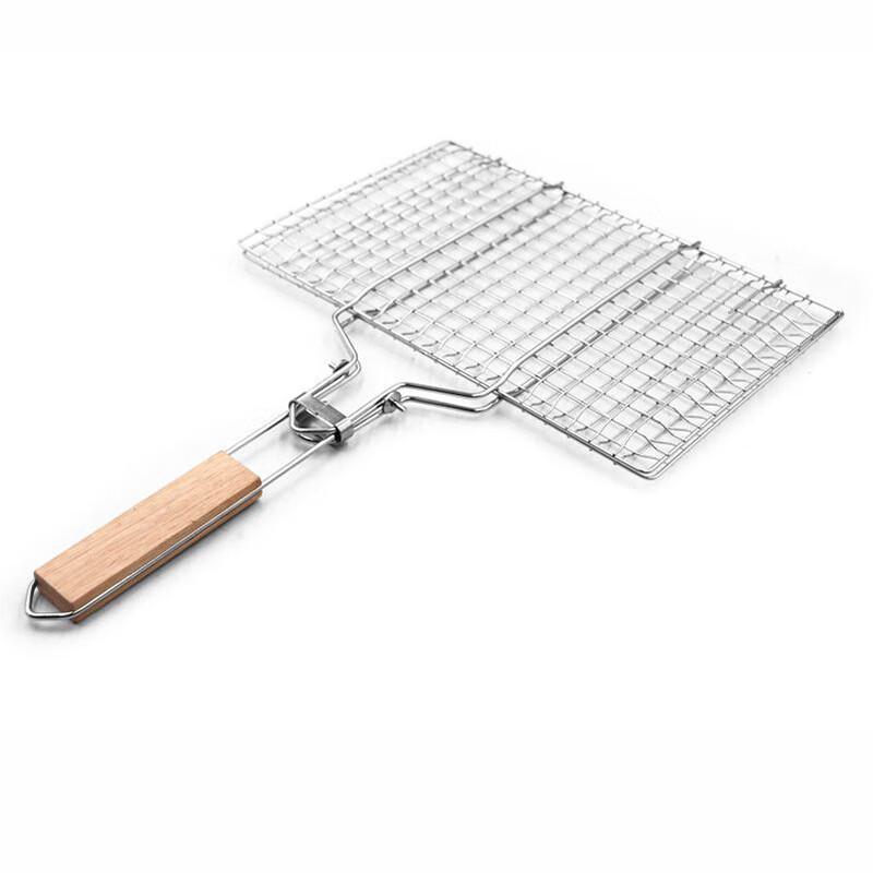 Zhi Shi Wooden Handle Detachable Folding BBQ Grill Clamp