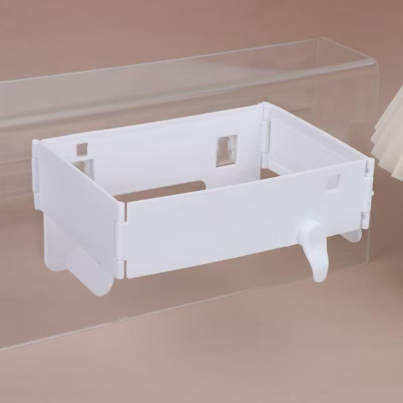 

Foldable Trash Can Holder Punch-Free Wall Mounted Bathroom Trash Rack Multifunctional Kitchen Plastic Bag Storage Holder 3pcs