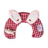 Plush Rabbit Ear Kitten Saliva Towel Lattice Pattern Scarf Adjustable Cat Dog Bandana Puppy Collar Pet Winter Cloak