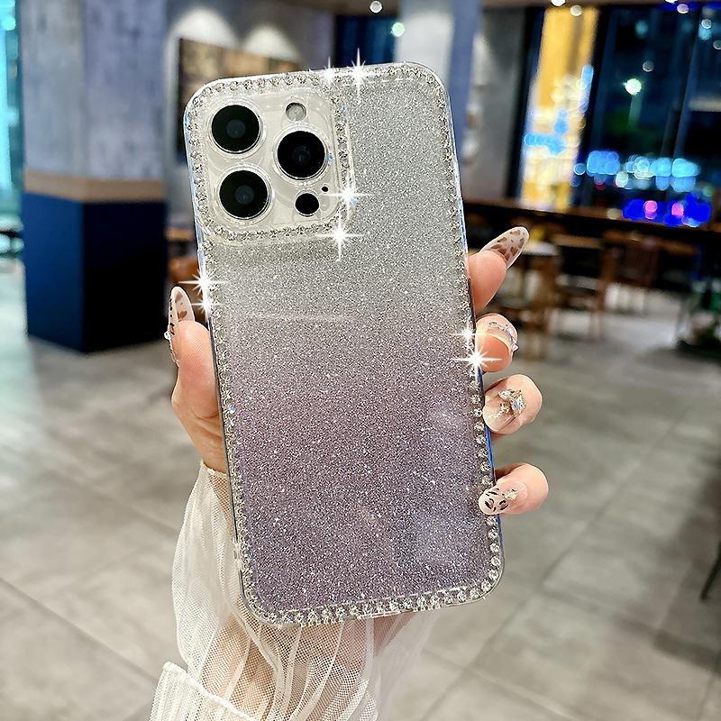Luxury Glitter Bling Diamond Camera Protect Bumper Phone Case For iPhone 17 Air 16 15 Pro Max Samsung S25 Redmi Note 14 13 Shockproof Protective Cover