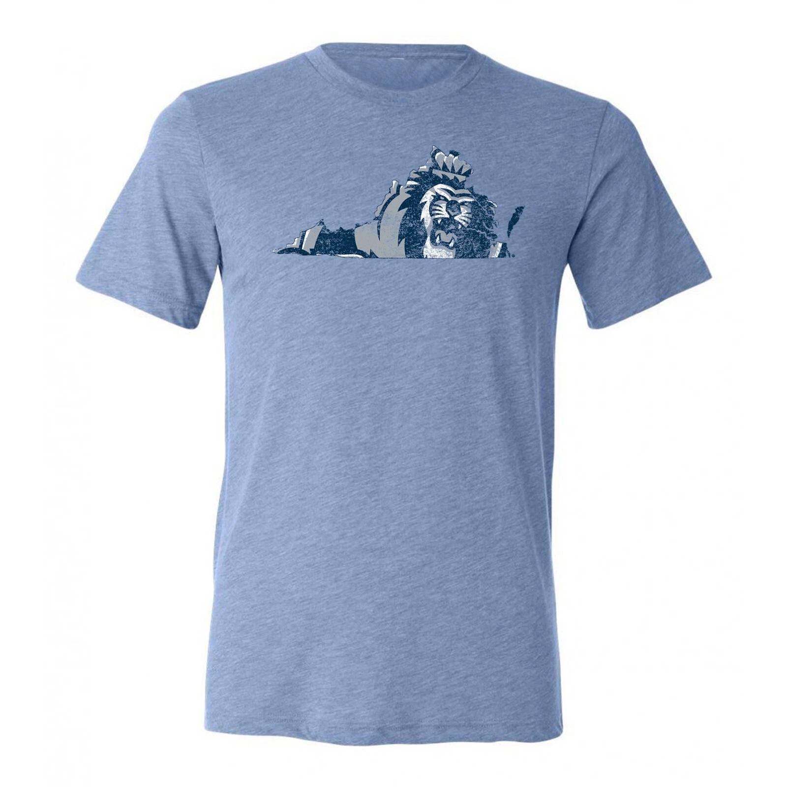 Old Dominion Monarchs State Silhouette Logo Triblend T Shirt - Blue Triblend 3XL