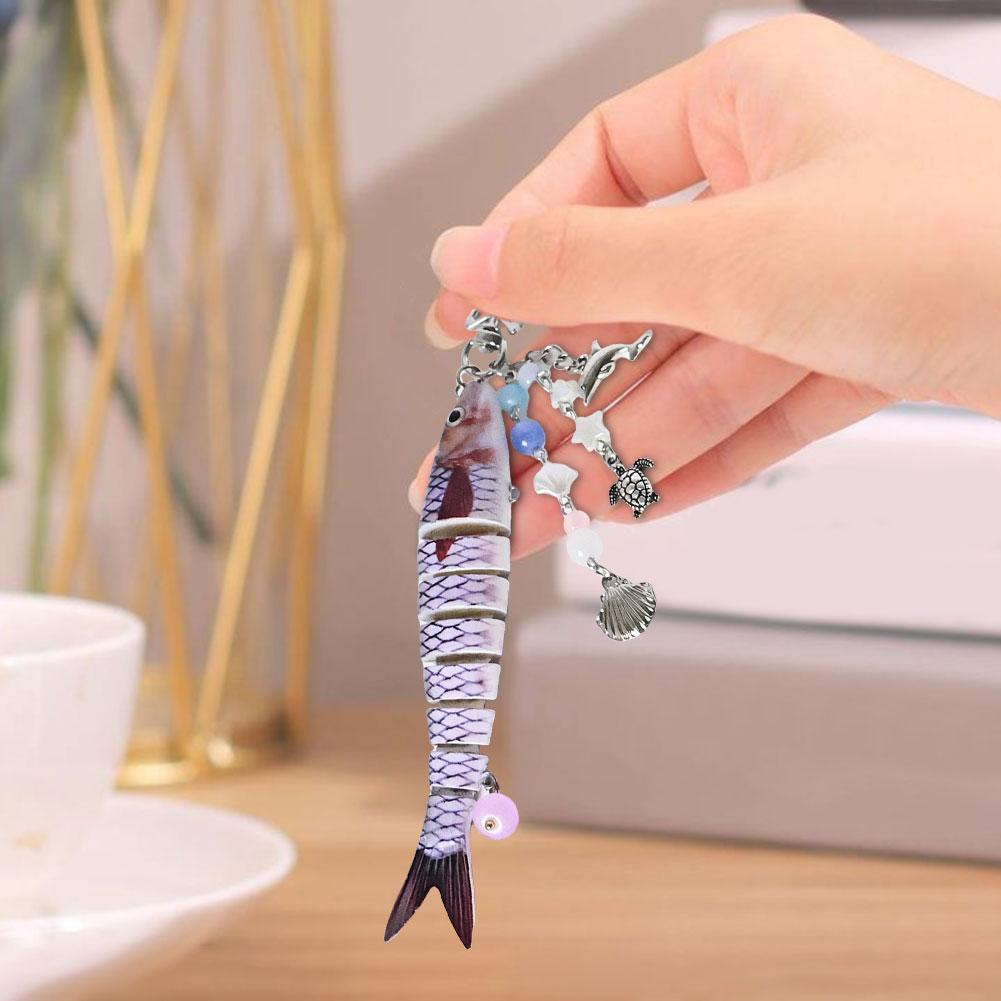 Fishing Lure Keychain Acrylic Fish Pendant Funny Key Chain Fishing Gifts for Men