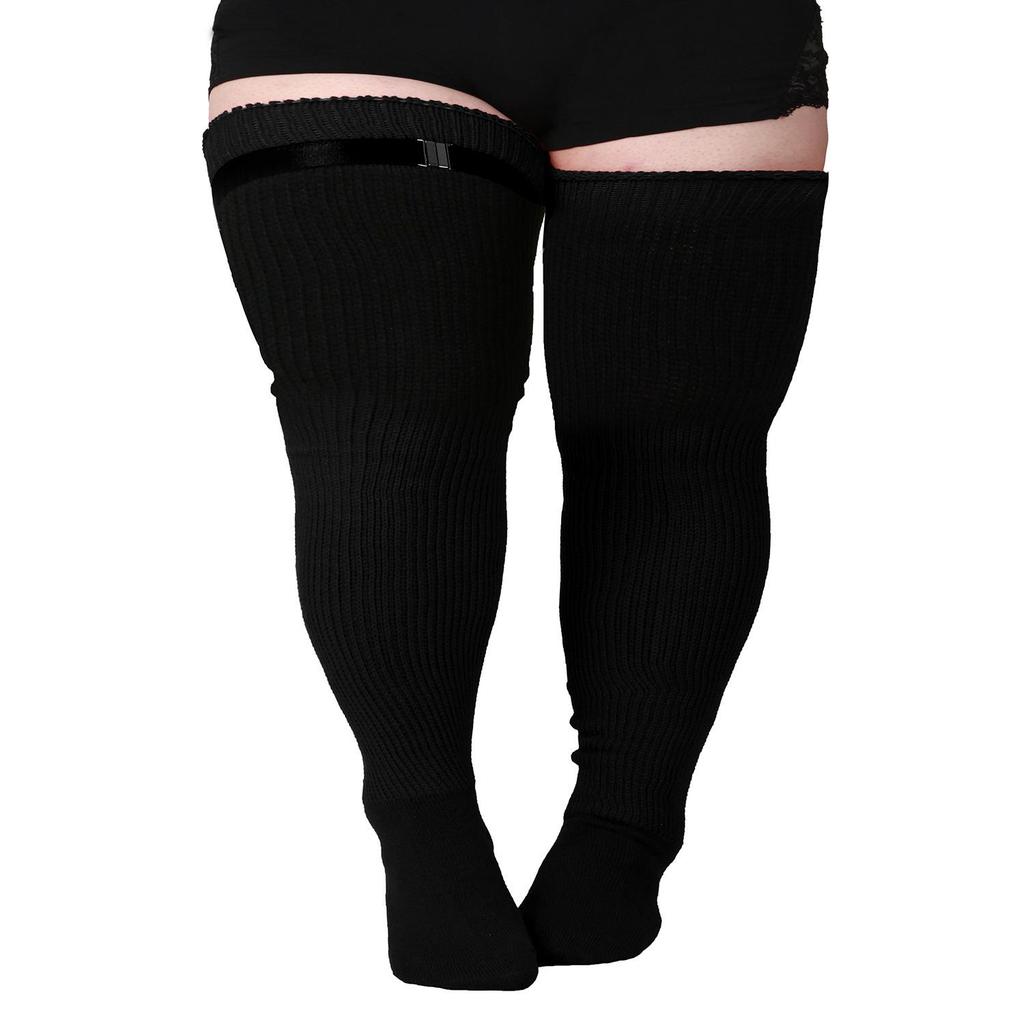 Plus Size Women's Compression Knee-High Socks - Extra Thick Over-the-Knee for Autumn/Winter