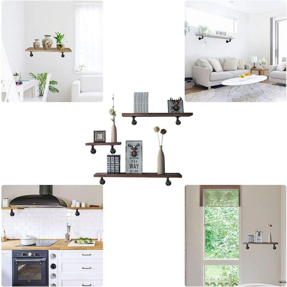 Black Coated Cast Iron Shelves Brackets Metal Wall Shelf Support Floating Shelf Brackets