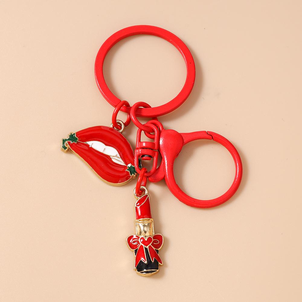 

Fashion Simulation Lipstick Keychain Women Girls High Heels Key Ring Pendant for Handbag Charms DIY Key Holder Jewelry Gifts