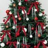Velvet Red Bows 12X Christmas Velvet Bows Portable Velvet Christmas Tree Bows for Tree Front Door Fireplace Stairs and Garland