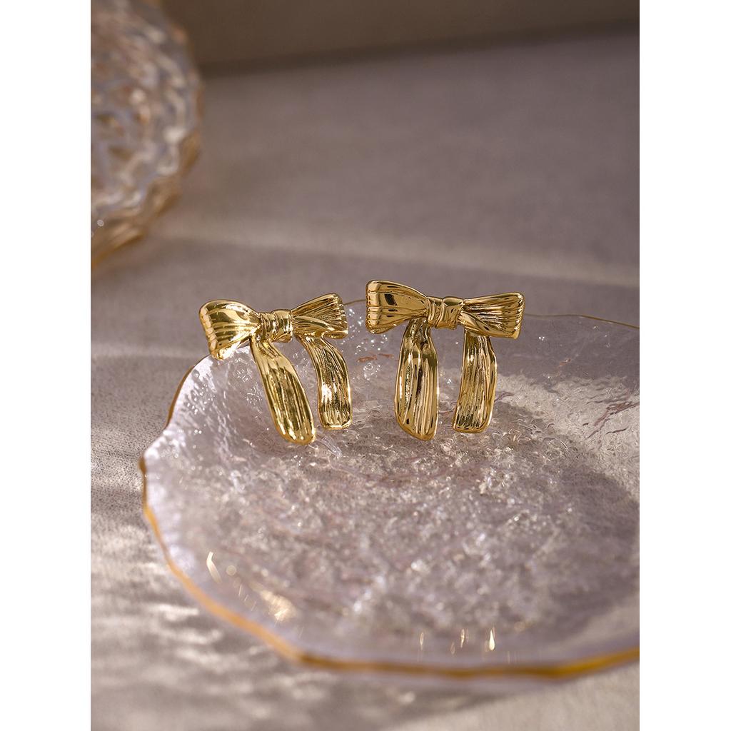 Beliebte Schleifen Minimalistische Ohrringe Einzigartiger Statement Schmuck Geburtstagsfeier Geschenk Wasserdichter Damenschmuck