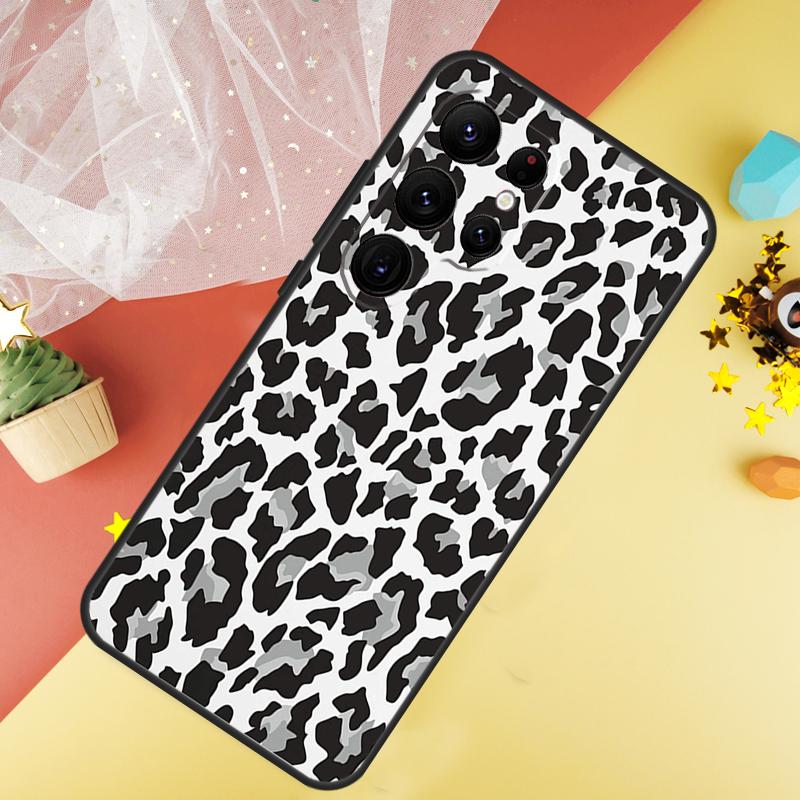 Leopard Print Black Cheetah Pattern Phone Case For Samsung Galaxy S25 FE S23 S21 S20 S22 S24 S26 Ultra S10 S26 Plus Cover Coque