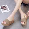 Women's 2019 Korean-Style Summer Platform Wedge Sandals - Thick Sole One-Strap Slippers