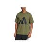 Adidas Logo Crew Neck Short Sleeve T-Shirt Men Tops Olive-Green JE8931