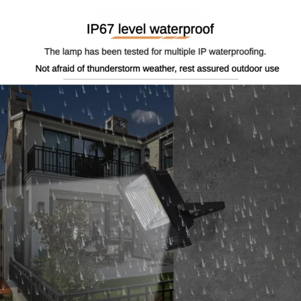 500W Large Battery Solar Panels LED Floodlight Remote Control IP67 Outdoor Solar Power Wall Lamp Corridor Garden Decoration