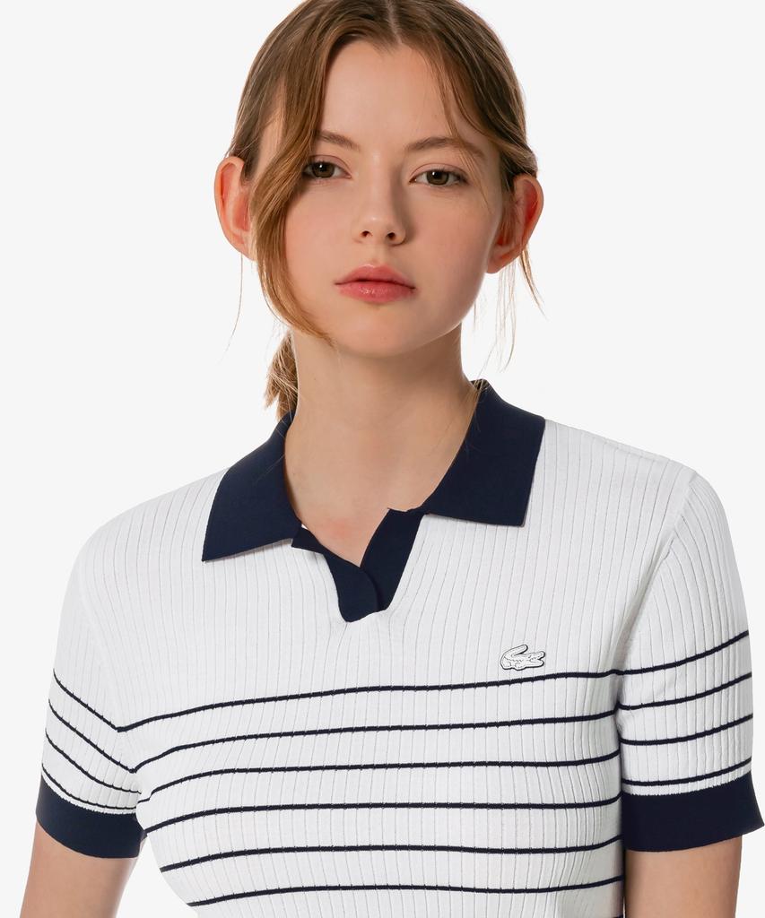 LACOSTE Women'S Textured Striped Polo Sweater Af230E-56G 166