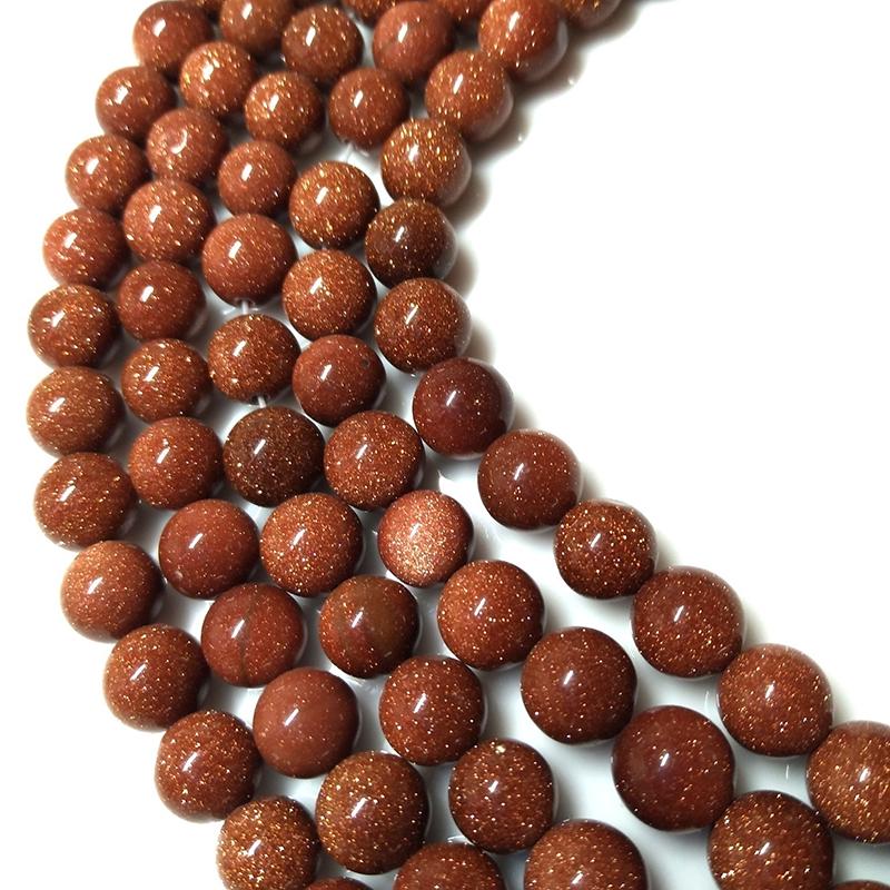 

Бусины из природного камня авантюрин Золотой песок 4 6 8 10 миллиметров 8