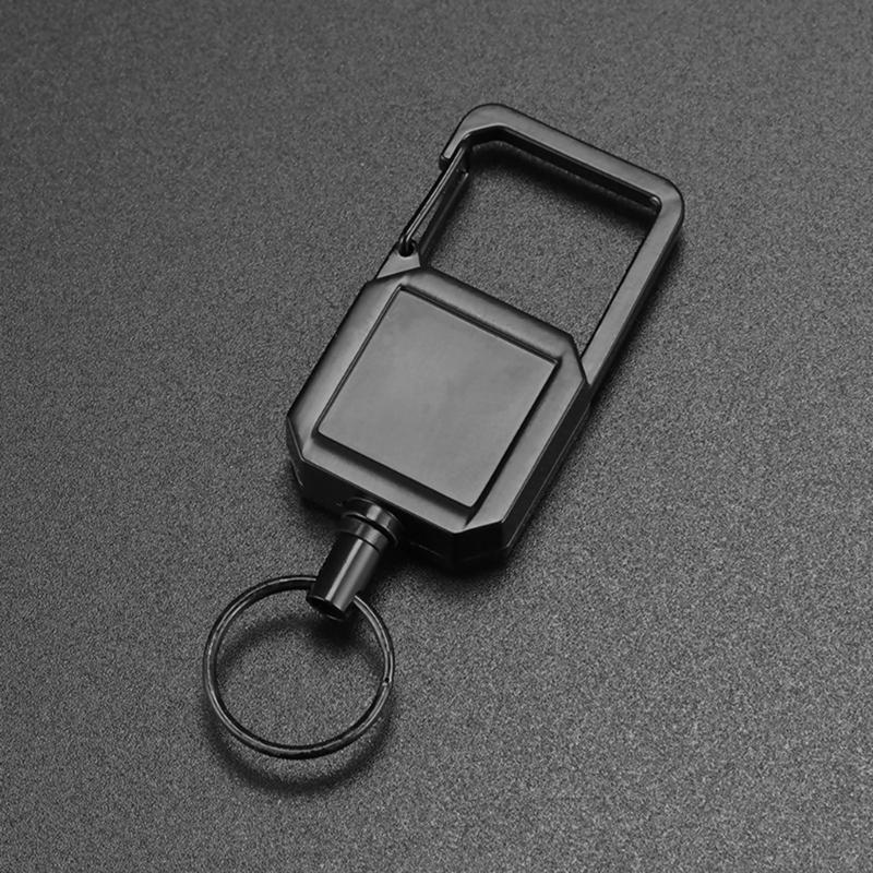 High Resiliences Steel Wire Rope Elastic Keychain Easy To Pull Buckle Keyring