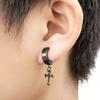 1pc Mode Coréenne Acier Inoxydable Boucles d'Oreilles Pendantes Croix Forme Spéciale Femme Boucle d'Oreille Punk Rock Piercing Créoles Zircon