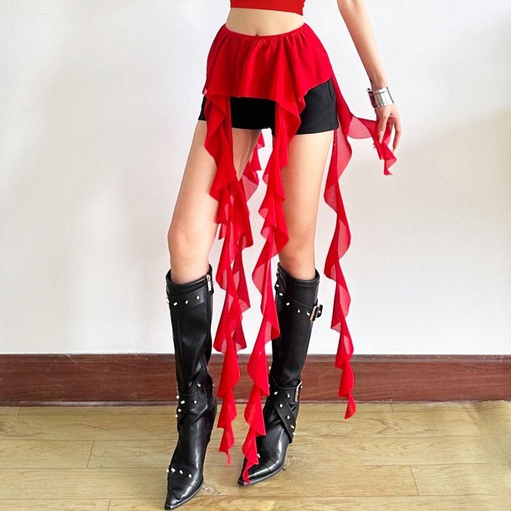 

Sexy Ruffles Belts for Women Irregular Butt Curtain Fashion Hip Curtain Streetwear L