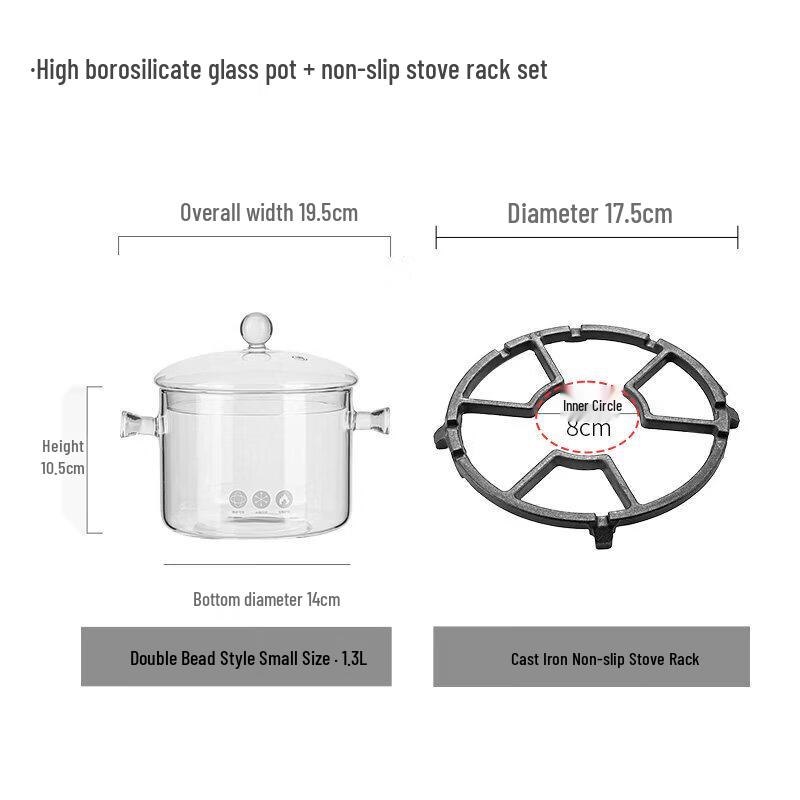 Qiwei High Borosilicate Glass Milk & Stew Pot