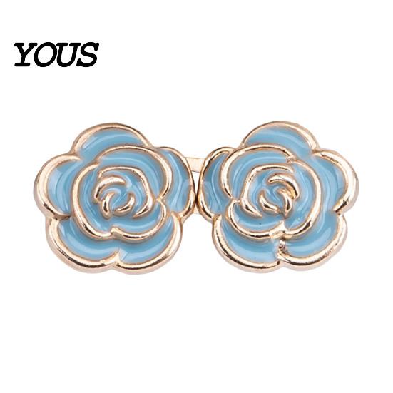 Comfortable Waist Support Pins 1 Pair Rose Tightener Pins, No-sew Pants Tighteners, Detachable Metal Flower for Jeans Skirts Waistband Narrowing