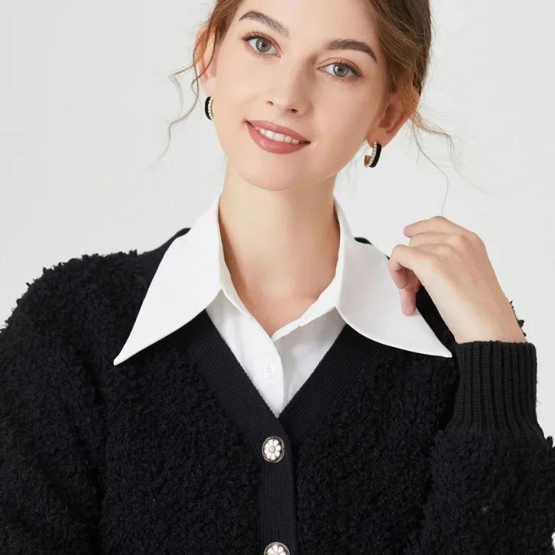 Chiffon Fake Collar Unisex White Lapel Button Down Half Shirt Detachable Collar Formal Suits Neckwear False Collar Accessories