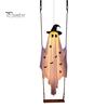 Facile Installazione Decorazioni Giardino Autunnale Grande Altalena Sospesa Fantasma Decorazione di Halloween, 5FT Spettrale su Luci del Portico Controllate da Telecomando con Cappello da Strega per