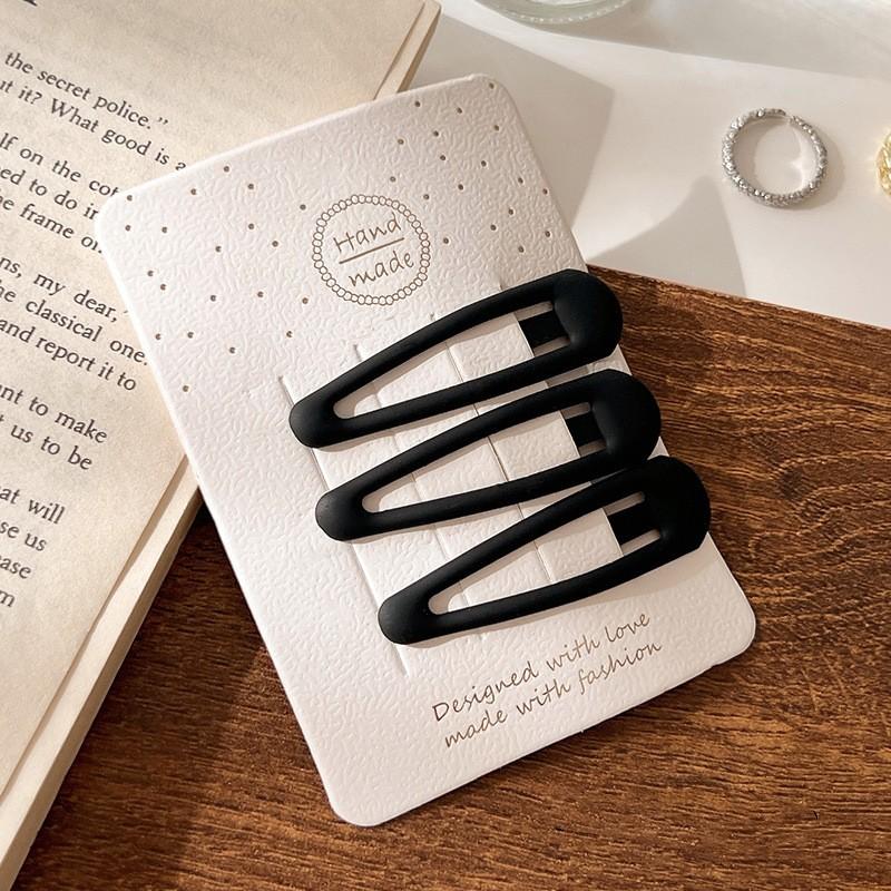 3/4pcs  Frosted Simple Hair Clips for Girls Star Oval Triangle Square Hair Clips Kids Snap Hair Clips Pentagram BB Clip