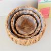 Gourd Grass Plant Holder Stool Flower Pots with Plastic Lining Decorative Planter Basket for Balcony Or Living Room Use