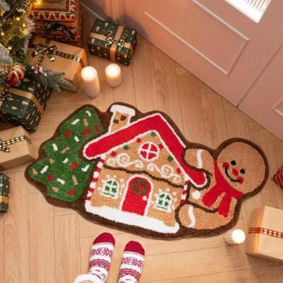 Weihnachten Willkommen Fußmatte Rutschfest Weich Saugfähig Badezimmer Bodenmatte Vordertür Wohnzimmer Schlafzimmer Teppich Heimdeko