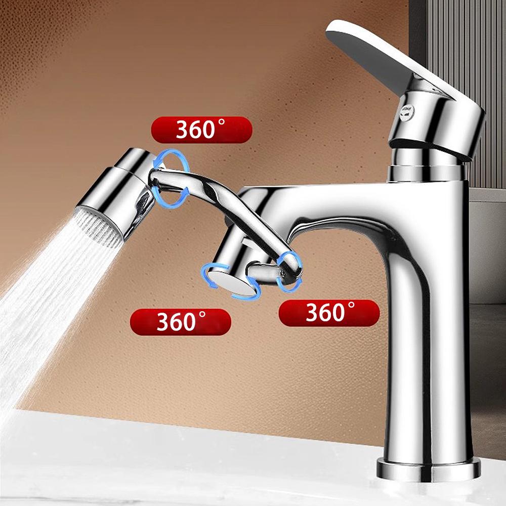 1080° Rotatable Kitchen Faucet Anti-splash Aerator Bathroom Tap Universal Faucet Extender Bubbler Head Faucet Nozzle Adapter