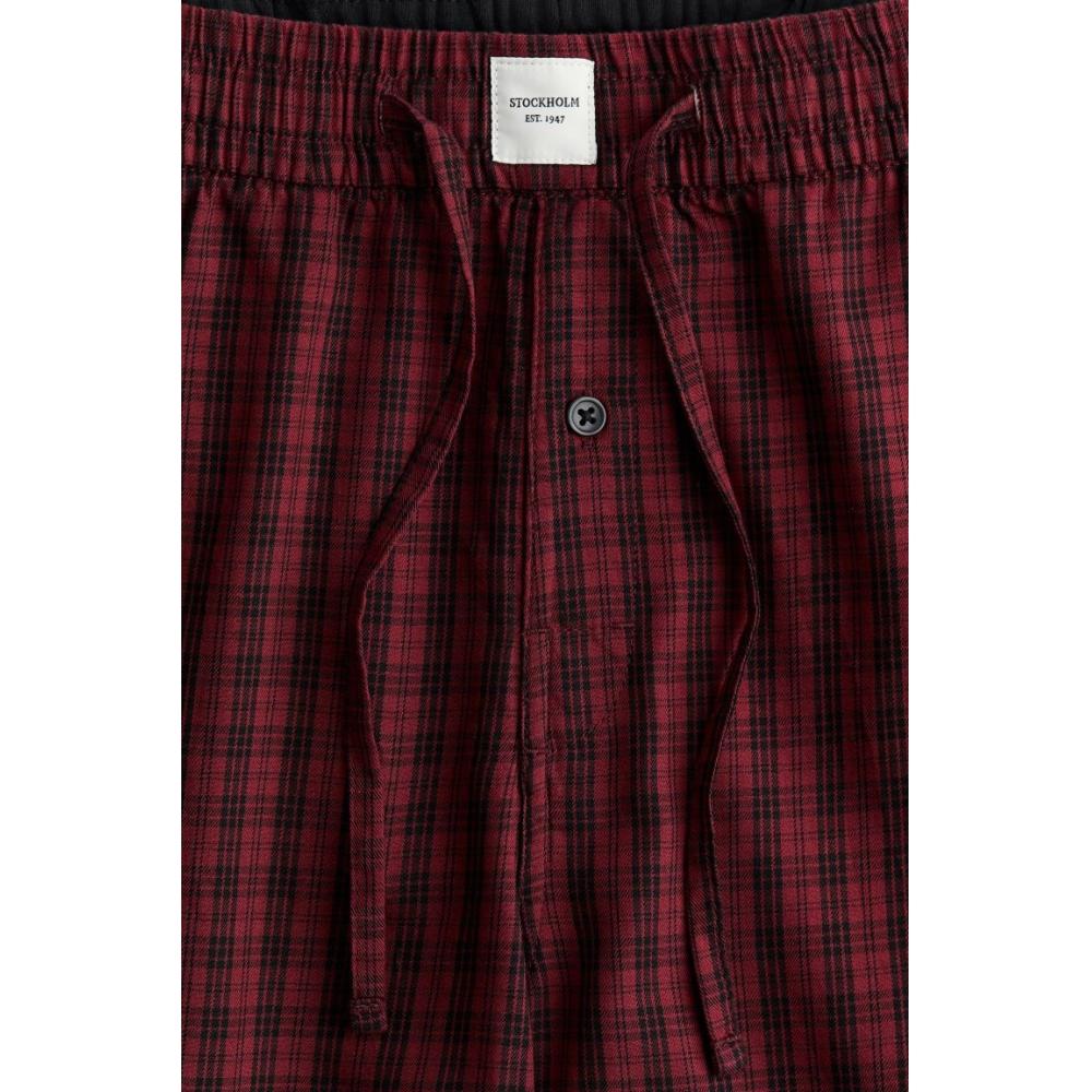H M Lyocell Blend pyjaMa Pants Red cHeck