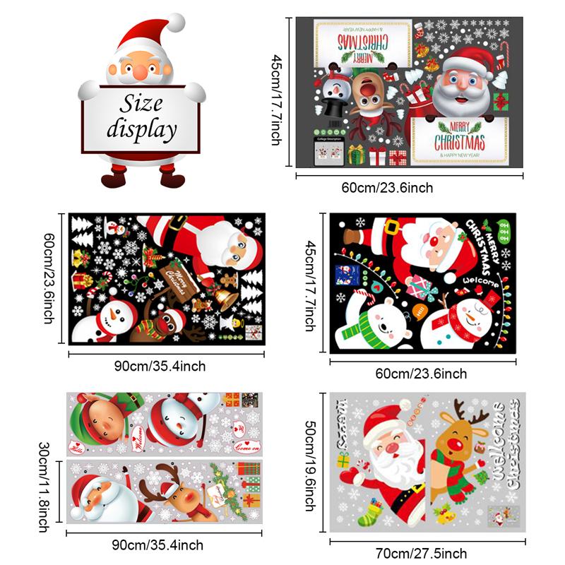 Christmas Window Sticker Merry Christmas Decorations For Home 2026 Cristmas Ornament Xmas Navidad Natal Gifts New Year 2026