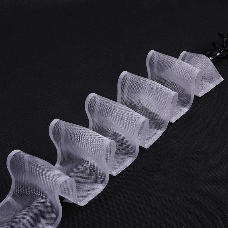 10/20M Curtain Rod Heading Tape Pinch Pleat Transparent Rod Pocket Curtain DIY for Home Hotel Curtain Installation
