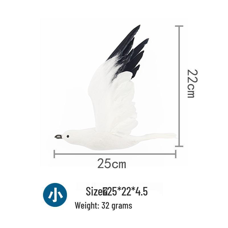 Miniature Seagull Feather Sculpture: Bird-Themed Forest Style Decor for Gardens, Homes, Scenic Displays, and Mall Layouts