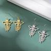 Dawapara Lotus Unalome Earrings Spiritual Shiva Yoga Symbol OM Aum Butterfly Pendant Stainless Steel Jewelry