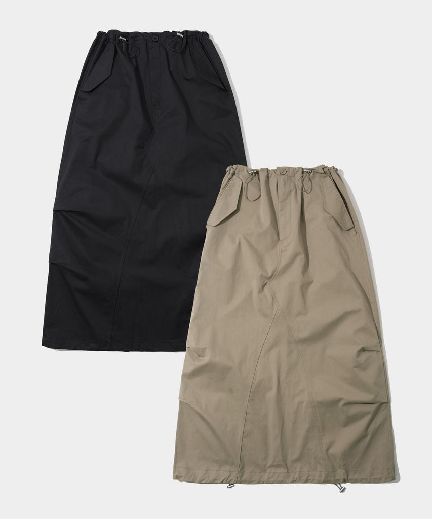 Some Place Pocket String Cargo Maxi Long Skirt _ 2 Colors
