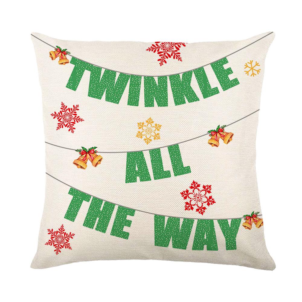 

Christmas Elk Printed Linen Pillow Set Festive Decorative Cushion Set Living Room Bedroom Pillow Set Premium Durable 45 * 45CM (excluding pillow core)