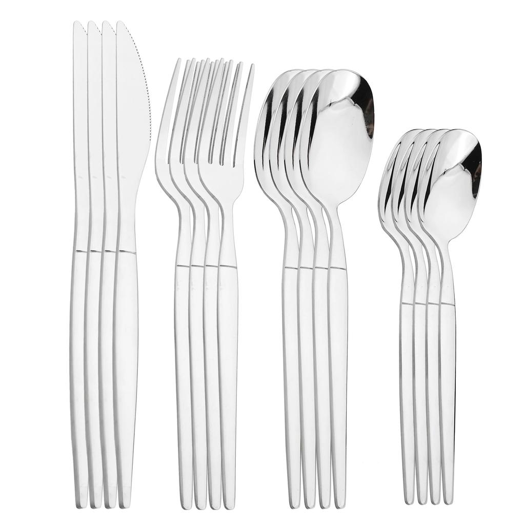 16Pcs Cutlery Set Dinner Knife Fork Spoon Flatware Set Kitchen Gold Dinnerware Stainless Steel Tableware Silverware Set Gift