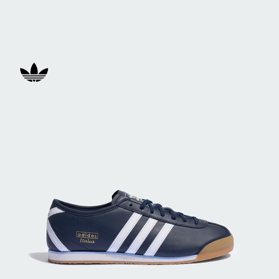Классические ретро спортивные кроссовки Adidas ITALIA 70-х Низкие - Adidas с дизайном Трилистник JS1326 35.5 синий