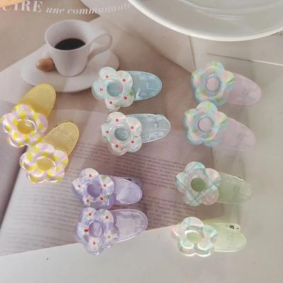 2 Stück Mode Süße Karoblume Kleine Haarnadel Haarseitenclips für Frauen Mädchen Kind Geschenk Haaraccessoires Kopfschmuck Ornament