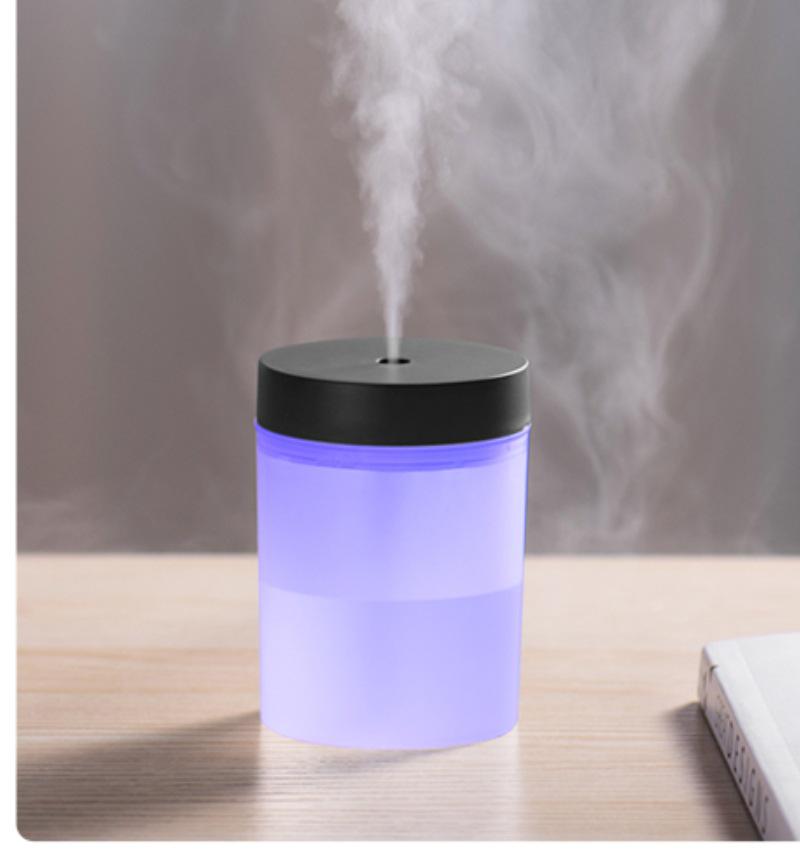 Umidificator USB cu Lumină de Noapte Colorată și Mini Purificator de Aer - Silențios, Compact pentru Utilizare în Dormitor