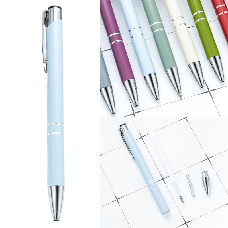 6 Pcs 1.0mm Ballpoint Pen Smooth Writing Pen Black Ink Stationery Pen Metal Retractable Ballpoint Pen for School