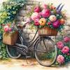 Evershine Diamond Mosaic Bicycle Landscape DIY Diamond Painting Peony Flower Pattern For Adults Beginners Handmade Gift
