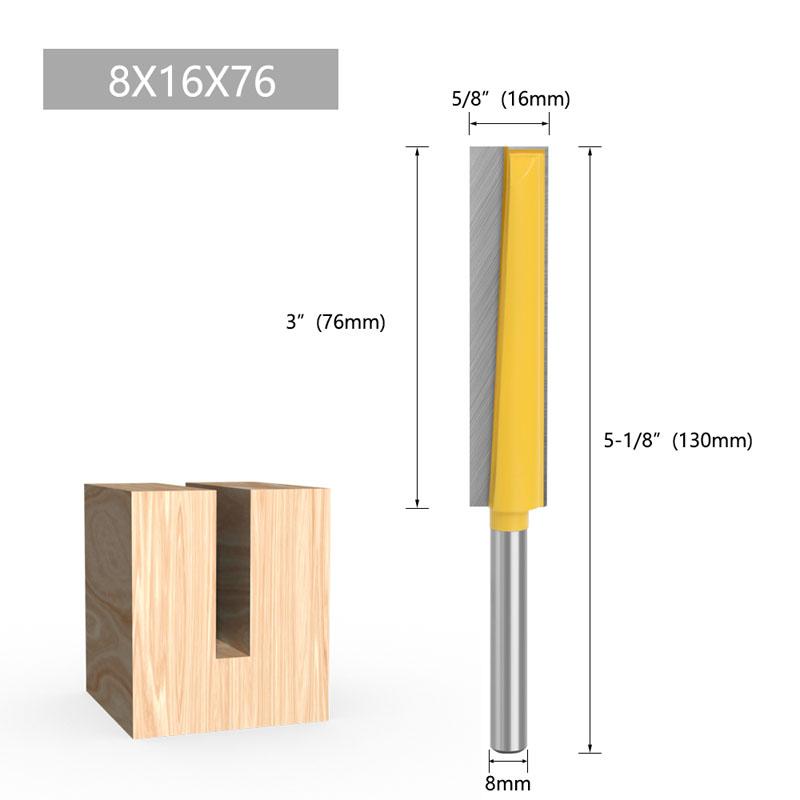 1/4PC 8mm Shank Uzatma Uzun Düz Düzeltme Bıçağı CNC Router Bit Alt Temizleme Freze Kesiciler Ahşap Kenar Kesme