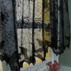 Dark Style Halloween Tablecloth Hand Washable Bat Curtain Creative Lace Curtain  Door Decor