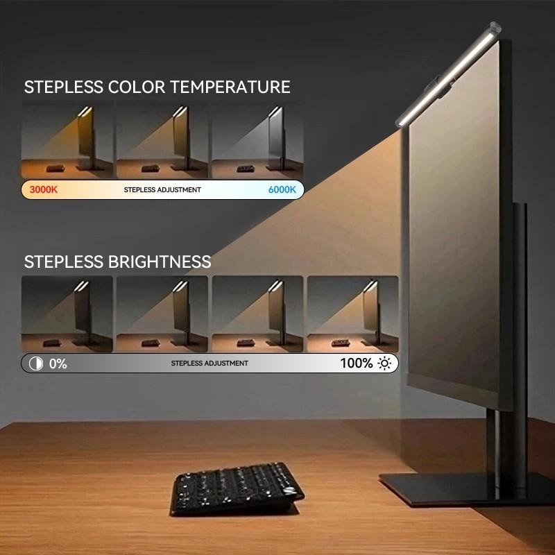 5 Farben LED Monitor Lichtleiste RGB Stufenlose Dimmung Kurve Bildschirm Hängelampe Studie Lesen USB Augenpflege Laptop Schreibtischlampe
