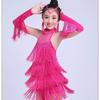 Girls Latin Dance Dress With Sequins Fringe Competition Performance Sweet Style