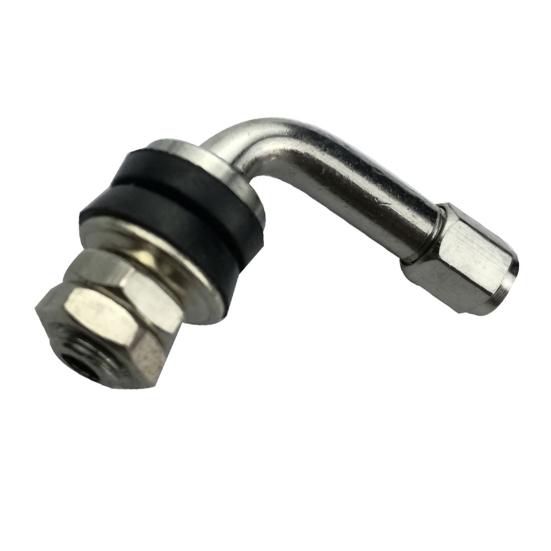4 Pezzi Angolo Retto Cromo Metallo Auto Moto Ruota Pneumatico Steli Valvola Pneumatico Bullone