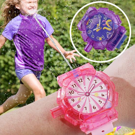 Water Sprinkler Watch Toy Press And Spray Operation Mini Portable Water Squirter Fun Cooling Toy for Kids Boys Girls Summer Pool Beach
