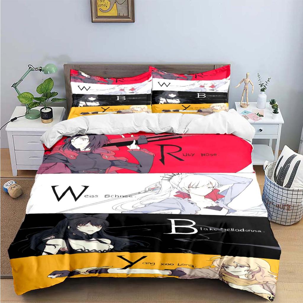 3D Fashion Cartoon R-RWBY Print Bedding Sets Bed Supplies Set Duvet Cover Bed Comforter Set Bedding Set  Luxury Gift