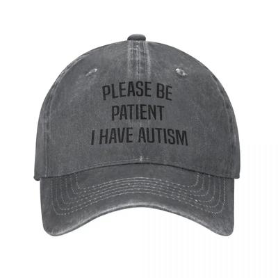 Por favor, tenga paciencia, tengo autismo, hombres y mujeres autistas, gorra de béisbol, gorras lavadas con efecto desgastado, sombrero clásico para exteriores, suave, snapback